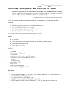 Laboratory Investigation – The Science of Ice Cream