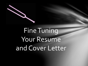 Fine Tuning Your Resume