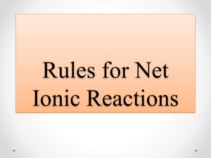 Rules for Net Ionic Reactions