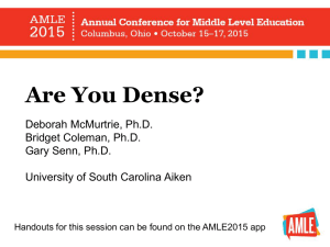 AMLE Density Presentation - University of South Carolina Aiken