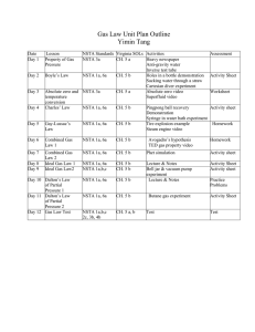 Unit Plan on Gas Laws