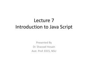 Lecture 06 - Introduction to Java Script