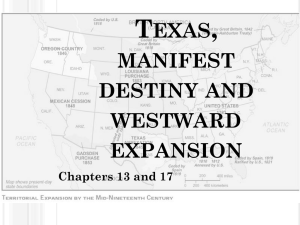 Texas, manifest destiny and westward