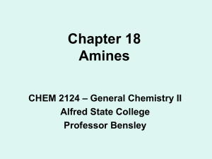 Chapter 18 Amines - Alfred State College