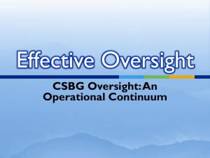 Federal Law and Applicable Regs Effective Oversight