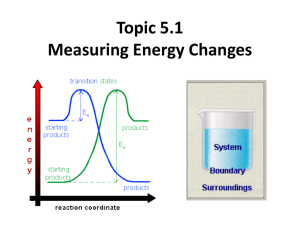 Topic 5.1 Measuring Energy Changes