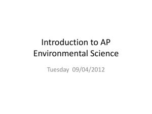 Introduction to AP Environmental Science