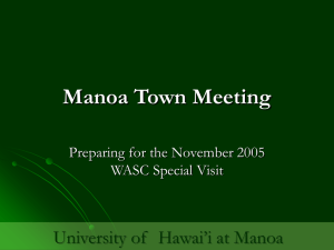 Manoa Town Meeting - University of Hawaii at Manoa