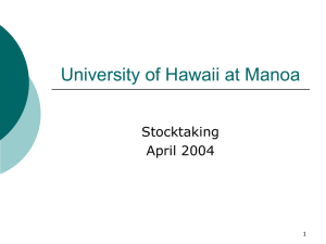 Stocktaking Manoa, April 2004 (Powerpoint )
