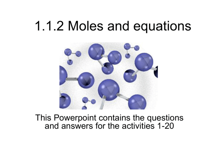 Moles And Equations Extra Questions