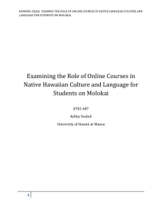 RUNNING HEAD: EXAMING THE ROLE OF ONLINE COURSES IN