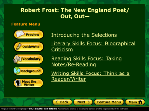 Robert Frost: The New England Poet