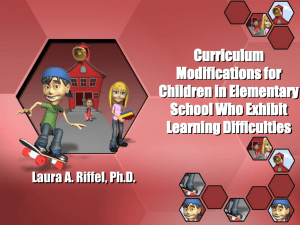 Curriculum Modifications for Children in Elementary School Who