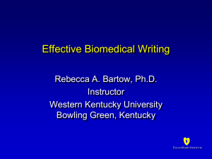 Scientific Writing - (Power point) Dr. Becky Bartow