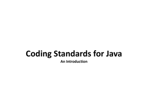 Coding Standards for Java