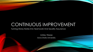 Continuous Improvement