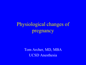 Physiological changes of pregnancy