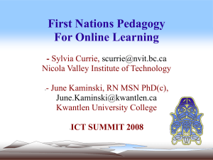 First Nations Pedagogy For Online Learning