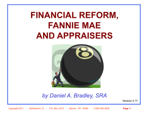 Financial Reform , FNMA and Appraisers