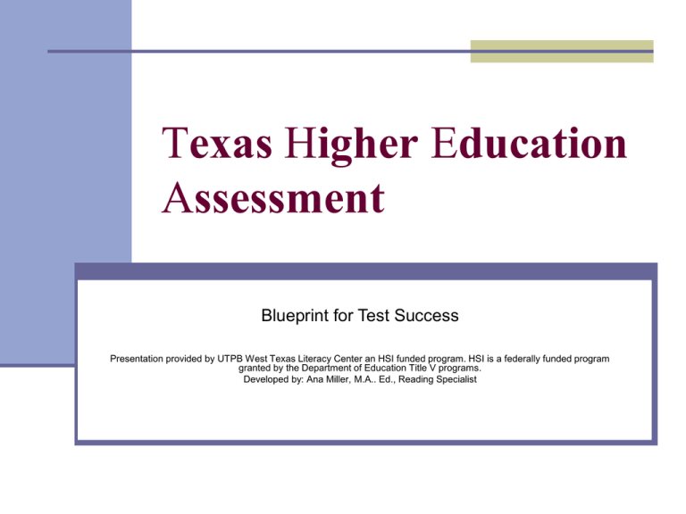 texas higher education assessment practice test