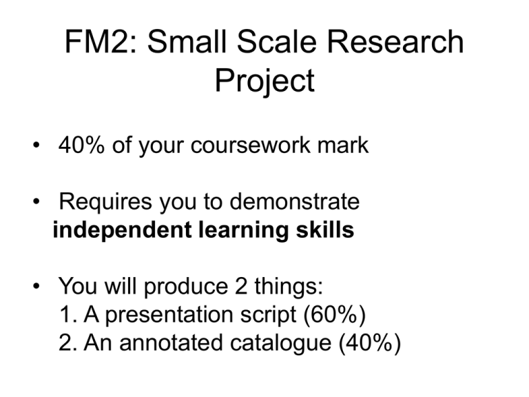 FM2 Small Scale Research Project