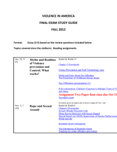 VIOLENCE IN AMERICA FINAL EXAM STUDY GUIDE FALL 2012