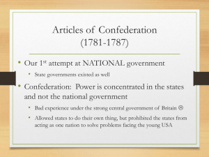 articles of confederation chart blanks