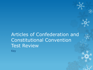 Articles of Confederation and Constitutional Convention Test Review