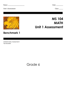 Benchmark 1:Unit Assessment 1