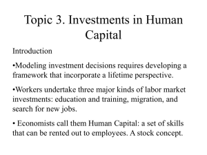 Topic 3. Investments in Human Capital