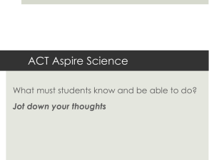 Science:Tackling the ACT Aspire Science Workshop ppt
