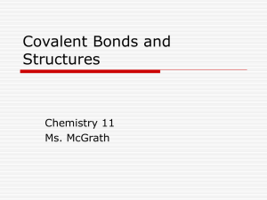 Covalent Bonds and Structures