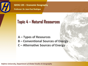 Topic 4 * Natural Resources