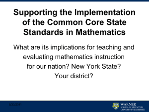 to Regional Math Leaders - Warner School of Education