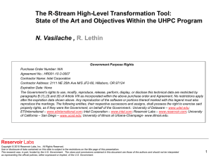 A peek at some of the math behind R-Stream