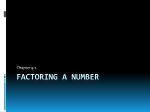 Factoring a number