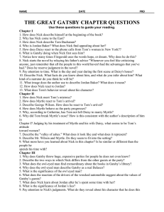 THE GREAT GATSBY CHAPTER QUESTIONS 1-9