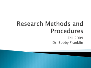 Research Methods and Procedures