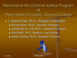 Welcome to the Criminal Justice Program - Personal.psu.edu