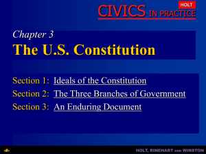 Chapter 3: The U.S. Constitution