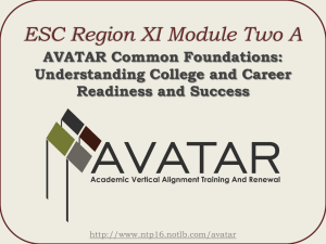 Creating Common Foundations - Academic Vertical Alignment