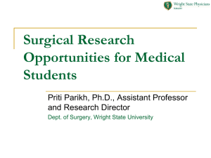 Surgical Research Opportunities for Medical Students