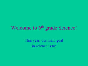 Welcome to 6th Grade Science