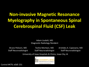 Non-invasive MR Imaging in Spontaneous Spinal