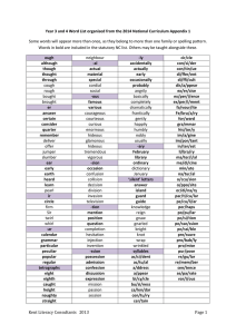 Year 3 and 4 Word List