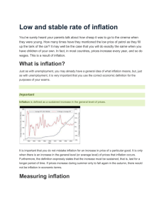 Low and stable rate of inflation