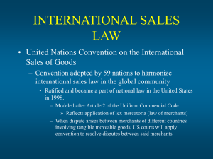 INTERNATIONAL SALES LAW