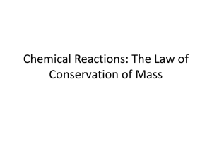 Chemical Reactions: The Law of Conservation of Mass