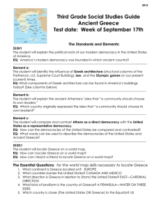 Third Grade Social Studies Guide Ancient Greece Test date: Week