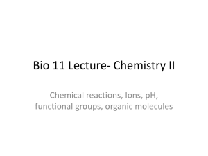 Bio 11 Lecture- Chemistry II